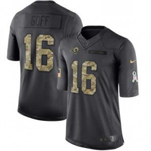Marvelous Nike Los Angeles Rams 16 Jared Goff Limited Black 2016 Salute to Service NFL Jersey
