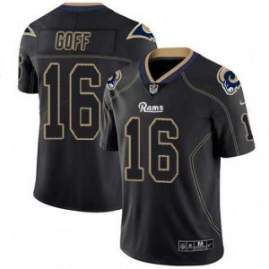 Exceptional Nike Los Angeles Rams 16 Jared Goff Limited Lights Out Black Rush NFL Jersey