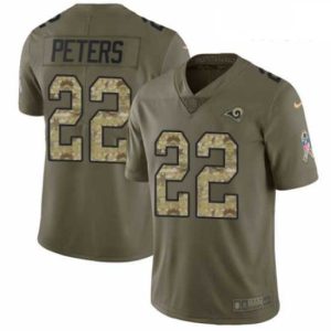 Superior Nike Los Angeles Rams 22 Marcus Peters Limited OliveCamo 2017 Salute to Service NFL Jersey