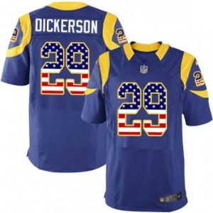 Exquisite Nike Los Angeles Rams 29 Eric Dickerson Elite Royal Blue Alternate USA Flag Fashion NFL Jersey