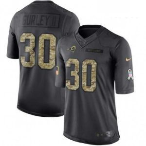 Exceptional Nike Los Angeles Rams 30 Todd Gurley Limited Black 2016 Salute to Service NFL Jersey
