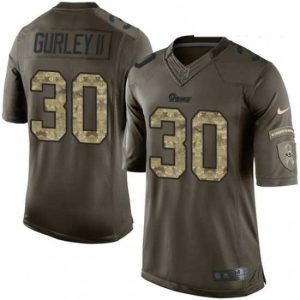 Superior Nike Los Angeles Rams 30 Todd Gurley Limited Green Salute to Service NFL Jersey
