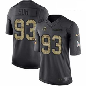 Finest Nike Los Angeles Rams 93 Ndamukong Suh Limited Black 2016 Salute to Service NFL Jersey