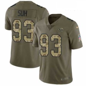 Exceptional Nike Los Angeles Rams 93 Ndamukong Suh Limited OliveCamo 2017 Salute to Service NFL Jersey