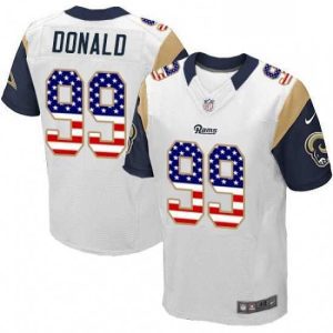 Exquisite Nike Los Angeles Rams 99 Aaron Donald Elite White Road USA Flag Fashion NFL Jersey