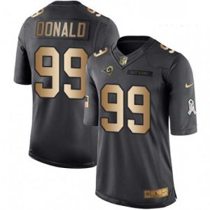 Superior Nike Los Angeles Rams 99 Aaron Donald Limited BlackGold Salute to Service NFL Jersey