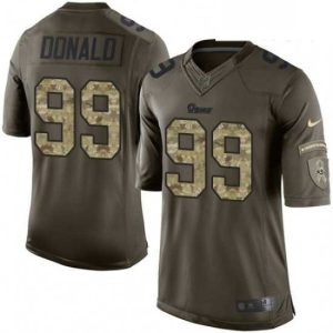Gorgeous Nike Los Angeles Rams 99 Aaron Donald Limited Green Salute to Service NFL Jersey