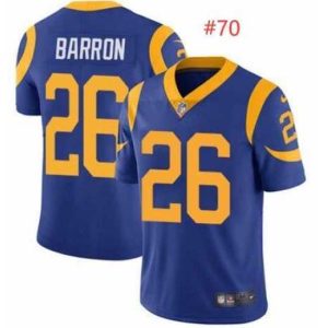 Exquisite Nike Los Angeles Rams Alex Barron Blue Vapor Untouchable Limited Jersey