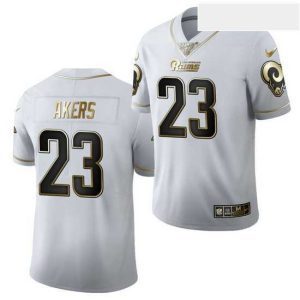 Finest Nike Rams 23 Cam Akers Draft Gold Edition Limtited Jersey