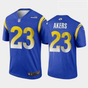 High quality Nike Rams 23 Cam Akers Roayl Blue Vapor Limtited Jersey