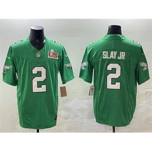 Marvelous Philadelphia Eagles 2 Darius Slay Jr  Green 2025 Super Bowl LIX Patch F.U.S.E  Throwback Vapor Untouchable Limited Stitched Football Jersey