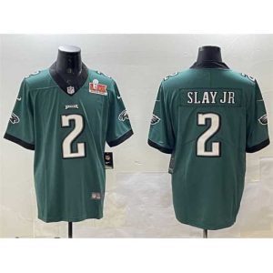 Premium Philadelphia Eagles 2 Darius Slay Jr  Green 2025 Super Bowl LIX Patch Vapor Untouchable Limited Stitched Football Jersey