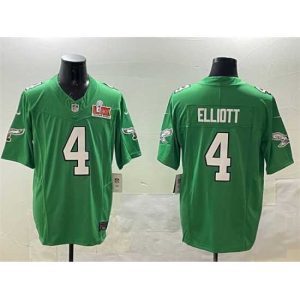 Gorgeous Philadelphia Eagles 4 Jake Elliott Green 2025 Super Bowl LIX Patch F.U.S.E  Throwback Vapor Untouchable Limited Stitched Football Jersey