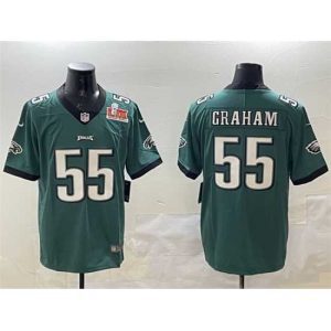 Marvelous Philadelphia Eagles 55 Brandon Graham Green 2025 Super Bowl LIX Patch Vapor Untouchable Limited Stitched Football Jersey