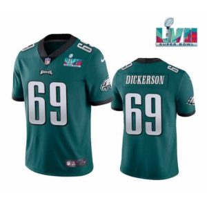 Outstanding Philadelphia Eagles 69 Landon Dickerson Green Super Bowl LVII Patch Vapor Untouchable Limited Stitched Jersey