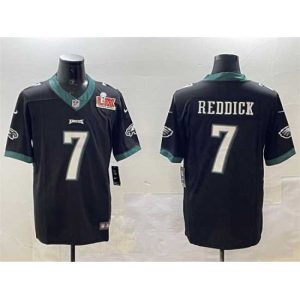 High quality Philadelphia Eagles 7 Haason Reddick Black 2025 Super Bowl LIX Patch Vapor Untouchable Limited Stitched Football Jersey