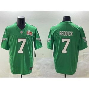 Outstanding Philadelphia Eagles 7 Haason Reddick Green 2025 Super Bowl LIX Patch F.U.S.E  Throwback Vapor Untouchable Limited Stitched Football Jersey