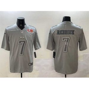 Finest Philadelphia Eagles 7 Haason Reddick Grey 2025 Super Bowl LIX Patch Atmosphere Fashion Vapor Untouchable Limited Stitched Football Jersey