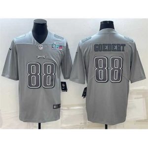 High quality Philadelphia Eagles 88 Dallas Goedert Gray Super Bowl LVII Patch Atmosphere Fashion Stitched Jersey