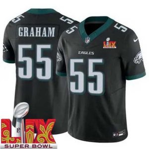 Premium Philadelphia Eagles Brandon Graham #55 Black 2024 2025 Super Bowl LIX F.U.S.E Stitched NFL Jersey