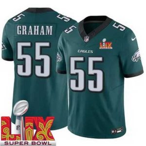 Outstanding Philadelphia Eagles Brandon Graham #55 Green 2024 2025 Super Bowl LIX F.U.S.E Stitched NFL Jersey