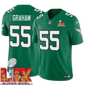 Finest Philadelphia Eagles Brandon Graham #55 Kelly Green 2024 2025 Super Bowl LIX F.U.S.E Stitched NFL Jersey