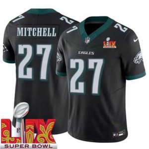 Superior Philadelphia Eagles Quinyon Mitchell #27 Black 2024 2025 Super Bowl LIX F.U.S.E Stitched NFL Jersey