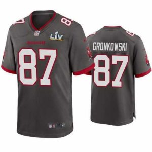 Outstanding Rob Gronkowski Buccaneers Pewter Super Bowl Lv Game Jersey