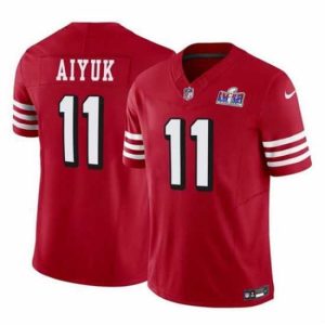 Outstanding San Francisco 49ers 11 Brandon Aiyuk Red 2023 F.U.S.E  Vapor Limited Throwback Stitched Football 2024 Super Bowl LVIII Jersey
