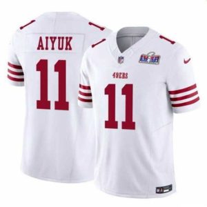 Premium San Francisco 49ers 11 Brandon Aiyuk White 2023 F.U.S.E  Vapor Limited Stitched Football 2024 Super Bowl LVIII Jersey