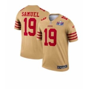 Exquisite San Francisco 49ers 19 Deebo Samuel Gold Inverted Legend 2024 Super Bowl LVIII Stitched Football Jersey