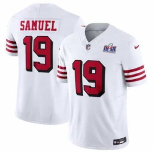 Marvelous San Francisco 49ers 19 Deebo Samuel New White 2023 F.U.S.E  Vapor Untouchable Limited Stitched Football 2024 Super Bowl LVIII Jersey