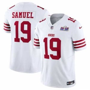 Exceptional San Francisco 49ers 19 Deebo Samuel White Throwback 2023 F.U.S.E  Vapor Untouchable Limited Stitched Football 2024 Super Bowl LVIII Jersey