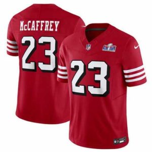 Marvelous San Francisco 49ers 23 Christian McCaffrey New Red 2023 F.U.S.E  Vapor Untouchable Limited Stitched Football 2024 Super Bowl LVIII Jersey