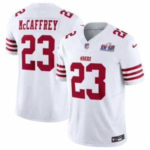 Outstanding San Francisco 49ers 23 Christian McCaffrey White 2023 F.U.S.E  Vapor Untouchable Limited Stitched Football 2024 Super Bowl LVIII Jersey