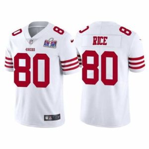 High quality San Francisco 49ers 80 Jerry Rice 2023 New White Vapor Untouchable Stitched Football 2024 Super Bowl LVIII Jersey