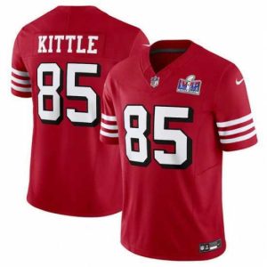 Outstanding San Francisco 49ers 85 George Kittle New Red 2023 F.U.S.E  Vapor Untouchable Limited Stitched Football 2024 Super Bowl LVIII Jersey