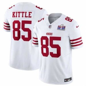 Superior San Francisco 49ers 85 George Kittle White 2023 F.U.S.E  Vapor Untouchable Limited Stitched Football 2024 Super Bowl LVIII Jersey