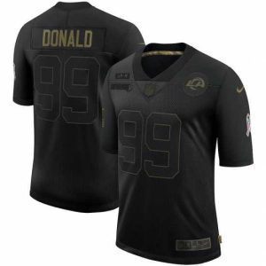 Exquisite Men's Los Angeles Rams #99 Aaron Donald Black Nike 2020 Salute To Service Limited Jersey