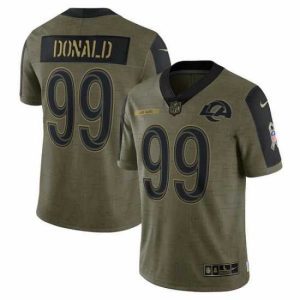 Exquisite Men's Los Angeles Rams Aaron Donald Nike Olive 2021 Salute To Service Limited Player Jersey