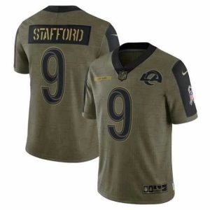 Marvelous Men's Los Angeles Rams Matthew Stafford Nike Olive 2021 Salute To Service Limited Player Jersey