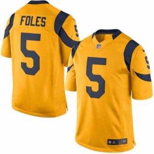 Outstanding Mens Los Angeles Rams Nick Foles Nike Gold Color Rush Limited Jersey