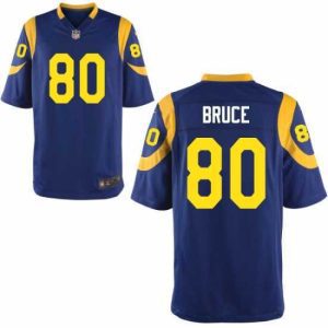 Exceptional Men's Nike St. Louis Rams 80 Isaac Bruce Game Light Blue Alternate Throwback NFL Jersey