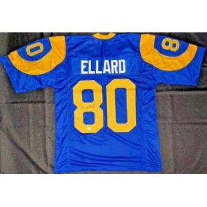 High quality Men's Rams #80 Henry Ellard Blue NFL Throwback Jersey