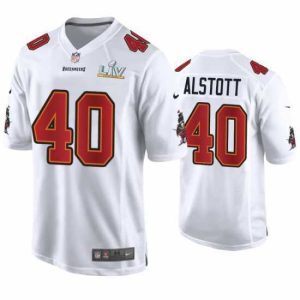 Gorgeous Mike Alstott Buccaneers White Super Bowl Lv Game Fashion Jersey