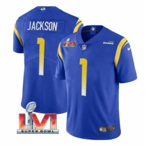 Exceptional Nike Los Angeles Rams 1 Desean Jackson Royal 2022 Super Bowl LVI Vapor Limited Jersey