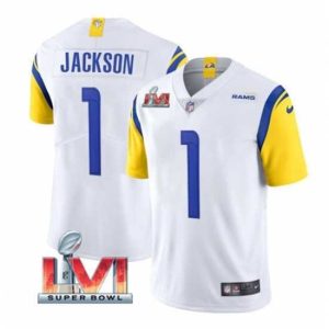 Marvelous Nike Los Angeles Rams 1 Desean Jackson White 2022 Super Bowl LVI Vapor Limited Jersey