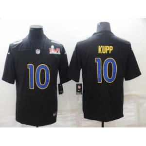 Gorgeous Nike Los Angeles Rams 10 Cooper Kupp Black 2022 Super Bowl LVI Vapor Limited Jersey