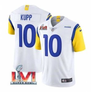 High quality Nike Los Angeles Rams 10 Cooper Kupp White 2022 Super Bowl LVI Vapor Limited Jersey