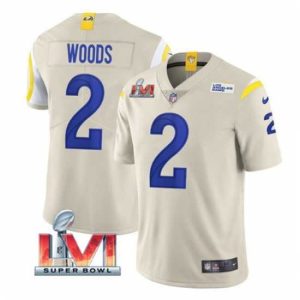 Gorgeous Nike Los Angeles Rams 2 Robert Woods Bone 2022 Super Bowl LVI Vapor Limited Jersey